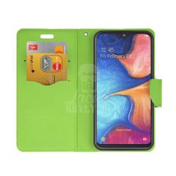 Peňaženkové puzdro Fancy Book modro-limetkové – Samsung Galaxy A20e | Lacné Kryty Lacné Kryty | Peňaženkové puzdro Fancy Book modro-limetkové – Samsung Galaxy A20e | Lacné Kryty
