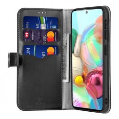 Lacné Kryty | Peňaženkové puzdro Dux Ducis Kado čierne – Samsung Galaxy A71 | Lacné Kryty