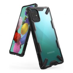 Odolný kryt Ringke Fusion X transparentno-čierny – Samsung Galaxy A51