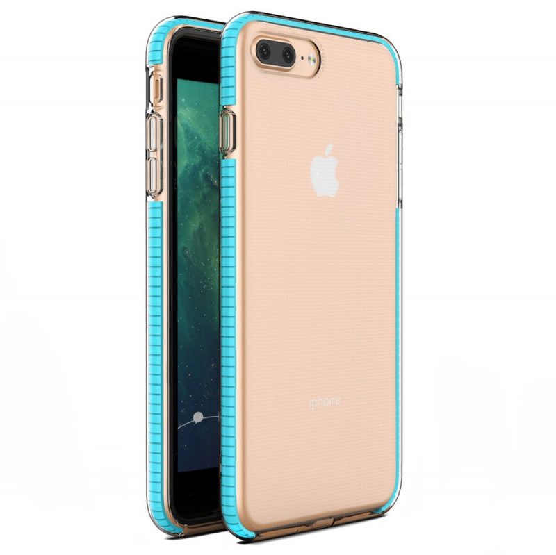 Lacné Kryty | Transparentný kryt Spring Case 1mm bledomodrý rám – iPhone 7 Plus / iPhone 8 Plus