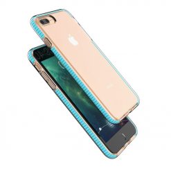Lacné Kryty | Transparentný kryt Spring Case 1mm bledomodrý rám – iPhone 7 Plus / iPhone 8 Plus | Lacné Kryty