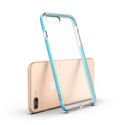 Lacné Kryty | Transparentný kryt Spring Case 1mm bledomodrý rám – iPhone 7 Plus / iPhone 8 Plus | Lacné Kryty