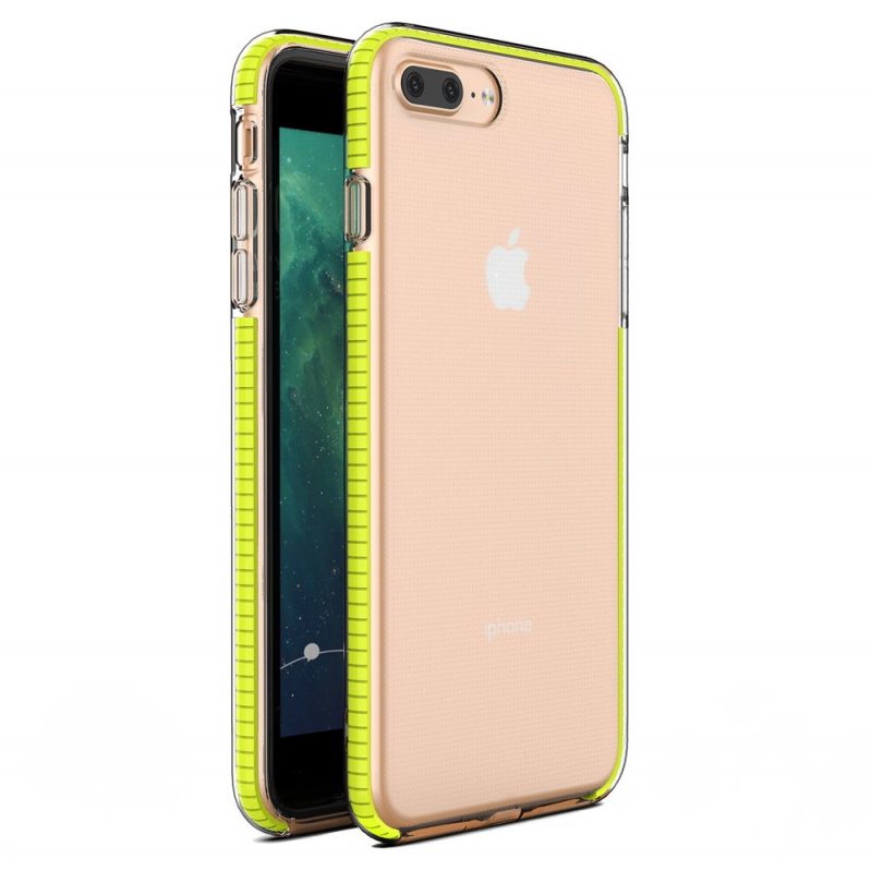 Lacné Kryty | Transparentný kryt Spring Case 1mm žltý rám – iPhone 7 Plus / iPhone 8 Plus