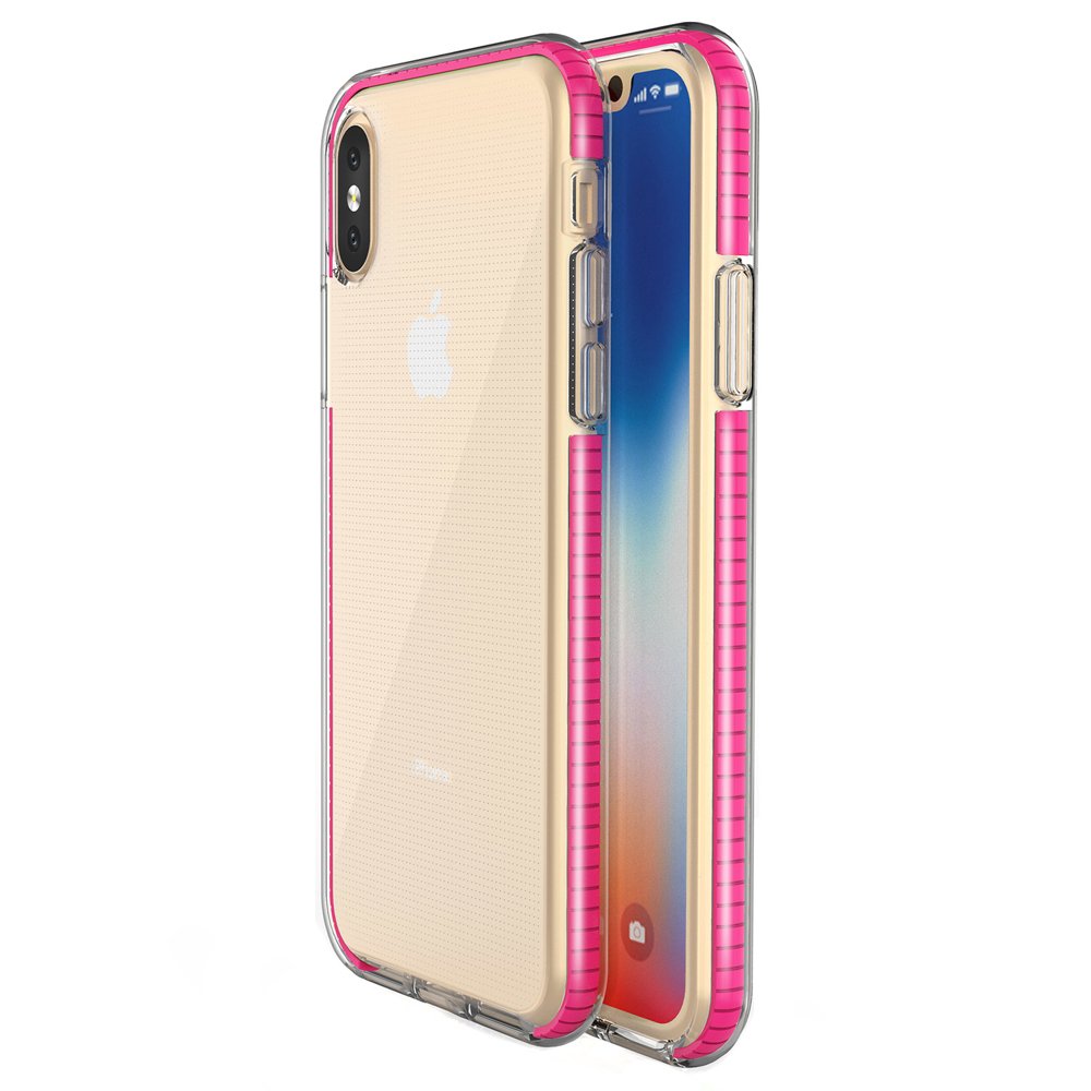 Transparentný kryt Spring Case 1mm ružový rám – iPhone X / iPhone Xs | Lacné Kryty Lacné Kryty | Transparentný kryt Spring Case 1mm ružový rám – iPhone X / iPhone Xs | Lacné Kryty