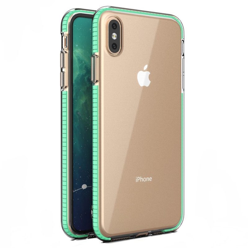 Lacné Kryty | Transparentný kryt Spring Case 1mm mätový rám – iPhone Xs Max