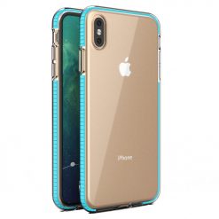 Transparentný kryt Spring Case 1mm bledomodrý rám – iPhone Xs Max