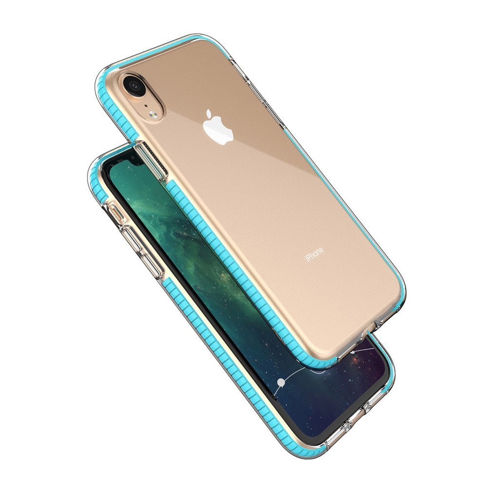 Transparentný kryt Spring Case 1mm bledomodrý rám – iPhone Xr | Lacné Kryty Lacné Kryty | Transparentný kryt Spring Case 1mm bledomodrý rám – iPhone Xr | Lacné Kryty