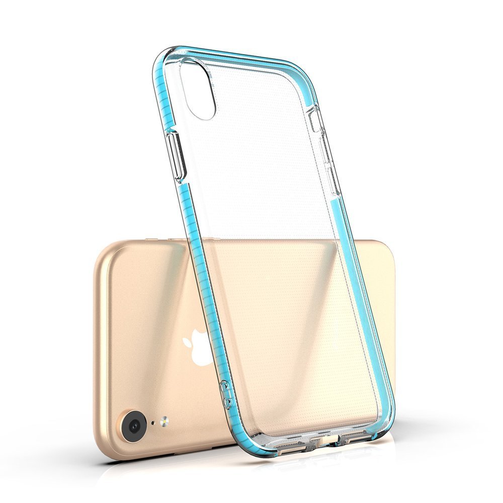 Transparentný kryt Spring Case 1mm bledomodrý rám – iPhone Xr | Lacné Kryty Lacné Kryty | Transparentný kryt Spring Case 1mm bledomodrý rám – iPhone Xr | Lacné Kryty