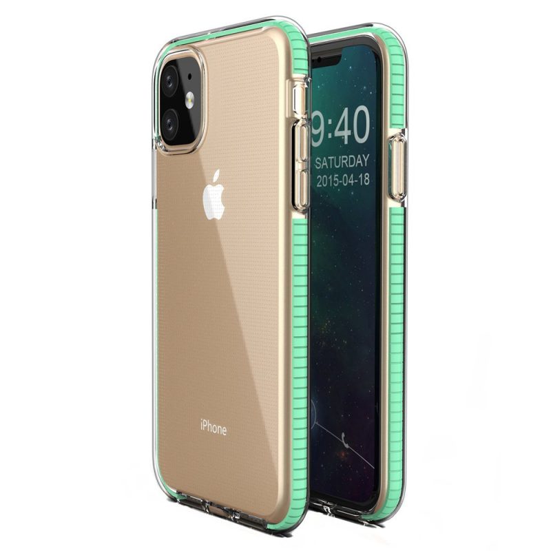 Lacné Kryty | Transparentný kryt Spring Case 1mm mätový rám – iPhone 11