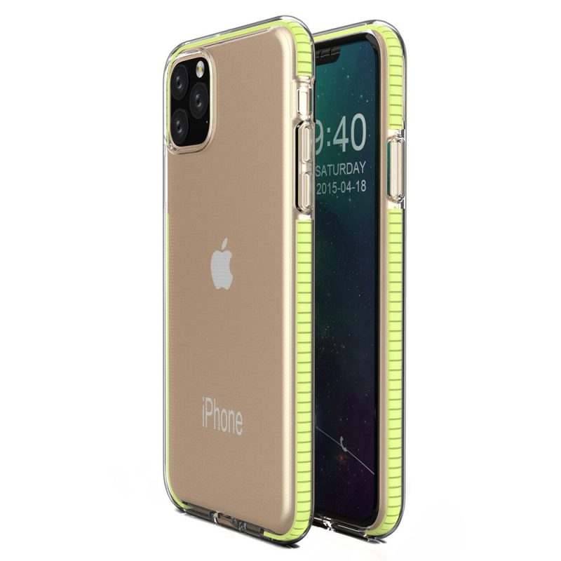 Transparentný kryt Spring Case 1mm žltý rám – iPhone 11 Pro