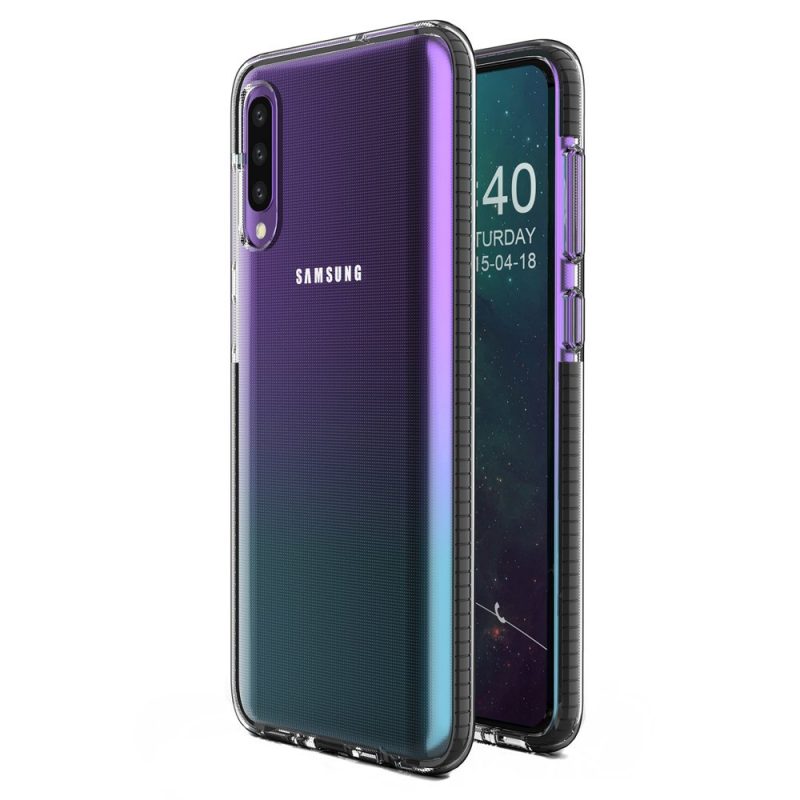 Lacné Kryty | Transparentný kryt Spring Case 1mm čierny rám – Samsung Galaxy A50 / A30s