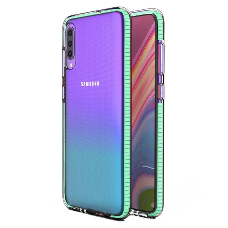 Lacné Kryty | Transparentný kryt Spring Case 1mm mätový rám – Samsung Galaxy A70