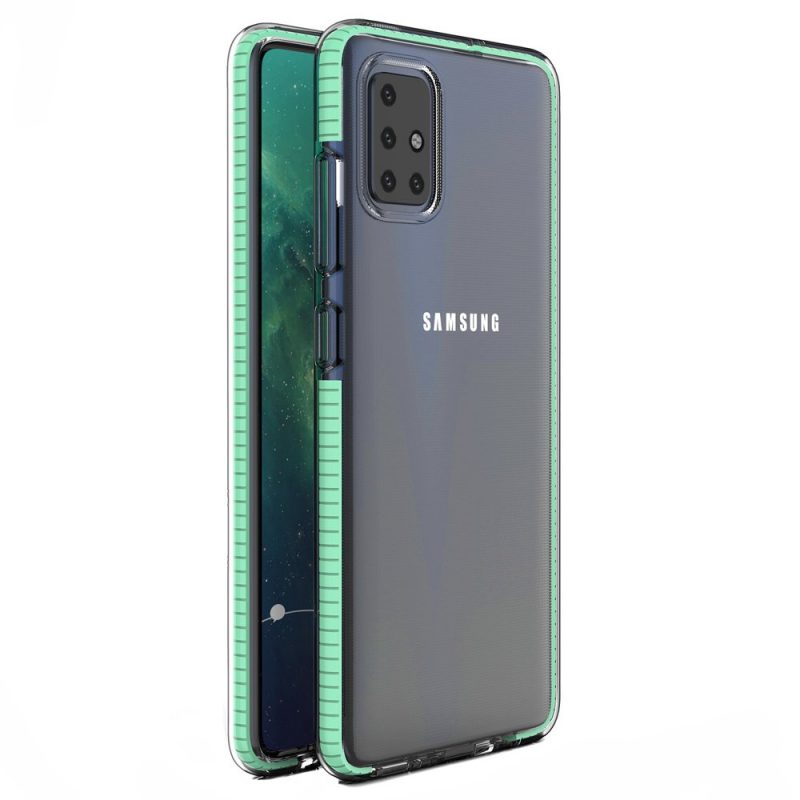 Lacné Kryty | Transparentný kryt Spring Case 1mm mätový rám – Samsung Galaxy A51