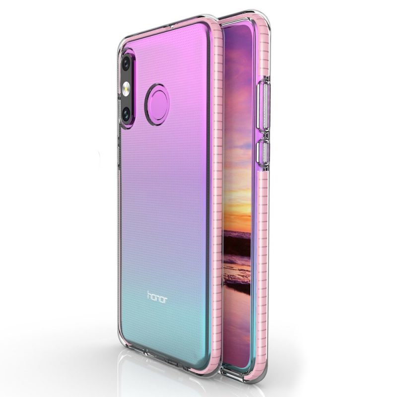 Lacné Kryty | Transparentný kryt Spring Case 1mm bledoružový rám – Huawei P30 Lite