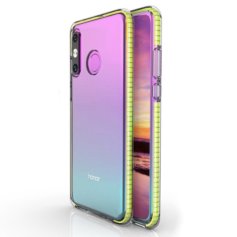 Lacné Kryty | Transparentný kryt Spring Case 1mm žltý rám – Huawei P30 Lite