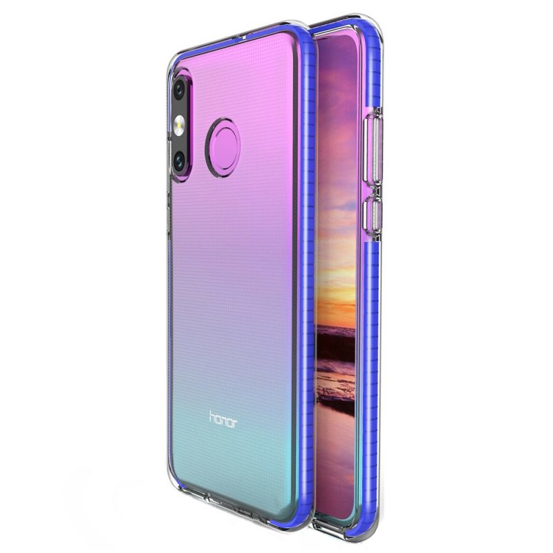 Lacné Kryty | Transparentný kryt Spring Case 1mm modrý rám – Huawei P30 Lite