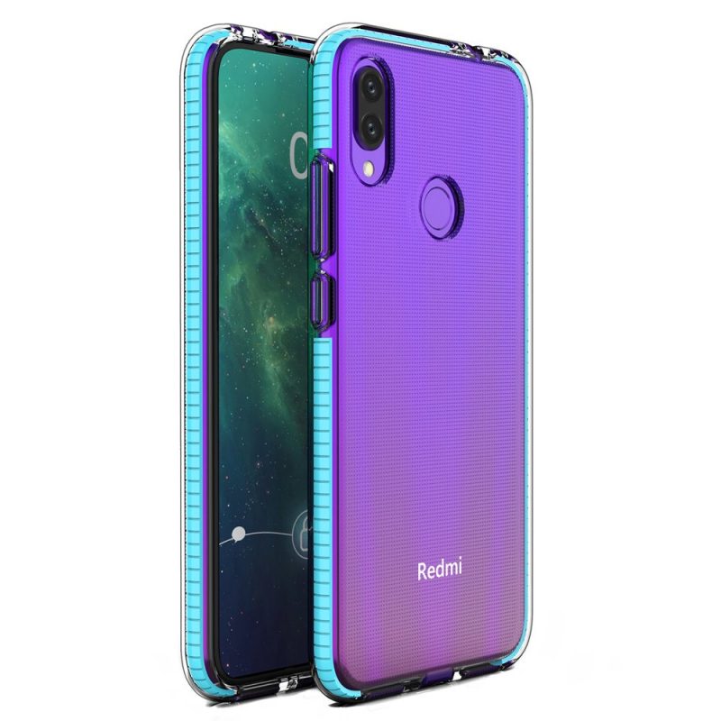 Lacné Kryty | Transparentný kryt Spring Case 1mm bledomodrý rám – Xiaomi Redmi Note 7