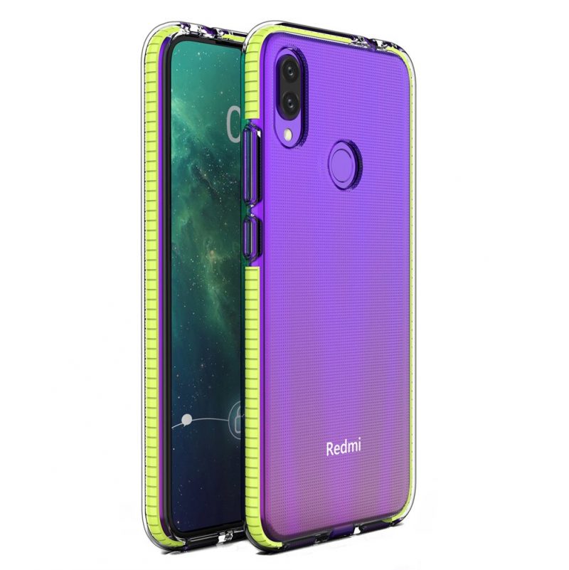 Lacné Kryty | Transparentný kryt Spring Case 1mm žltý rám – Xiaomi Redmi Note 7