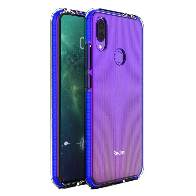 Lacné Kryty | Transparentný kryt Spring Case 1mm modrý rám – Xiaomi Redmi Note 7