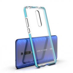Lacné Kryty | Transparentný kryt Spring Case 1mm bledomodrý rám – Xiaomi Mi 9T / Mi 9T Pro | Lacné Kryty