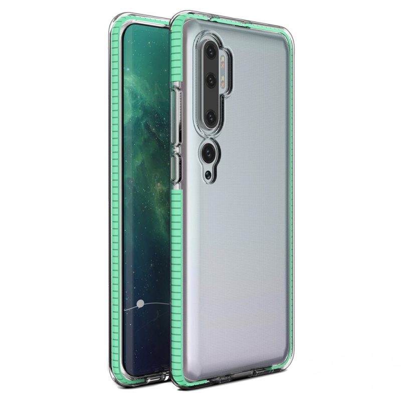 Lacné Kryty | Transparentný kryt Spring Case 1mm mätový rám – Xiaomi Mi Note 10 / Mi Note 10 Pro