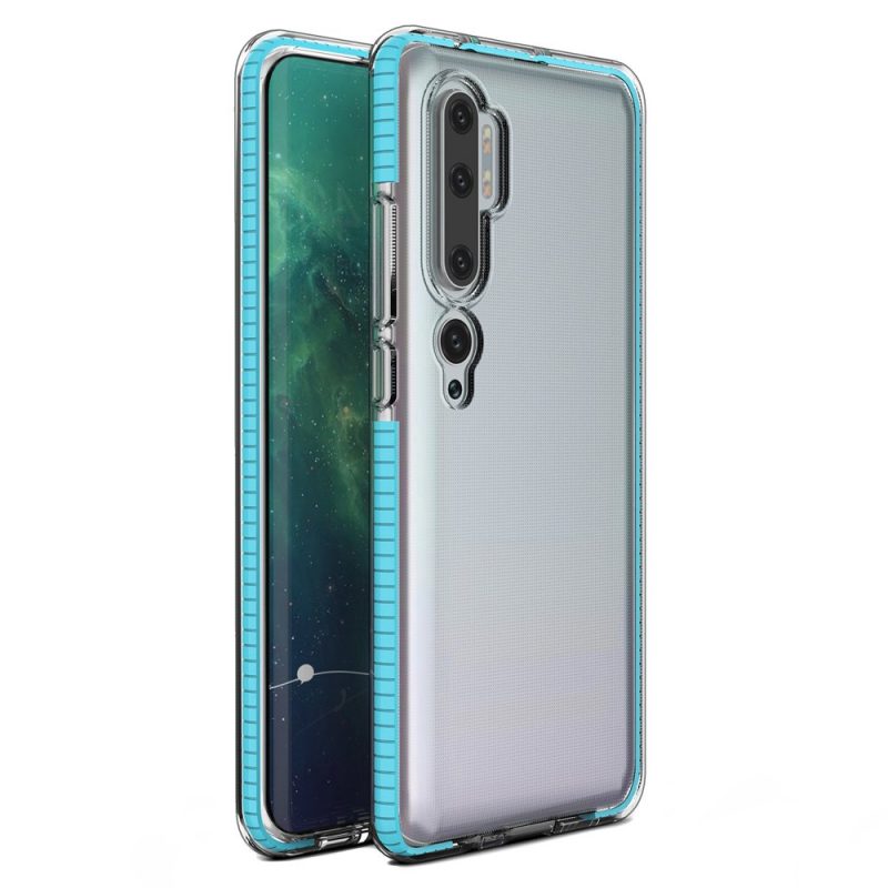 Lacné Kryty | Transparentný kryt Spring Case 1mm bledomodrý rám – Xiaomi Mi Note 10 / Mi Note 10 Pro