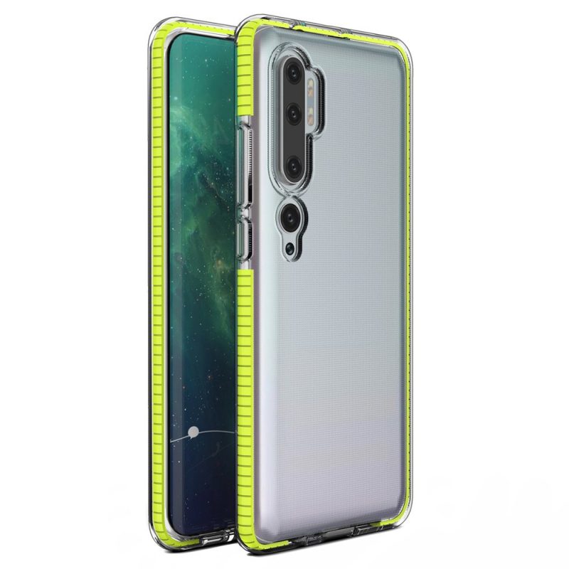 Lacné Kryty | Transparentný kryt Spring Case 1mm žltý rám – Xiaomi Mi Note 10 / Mi Note 10 Pro