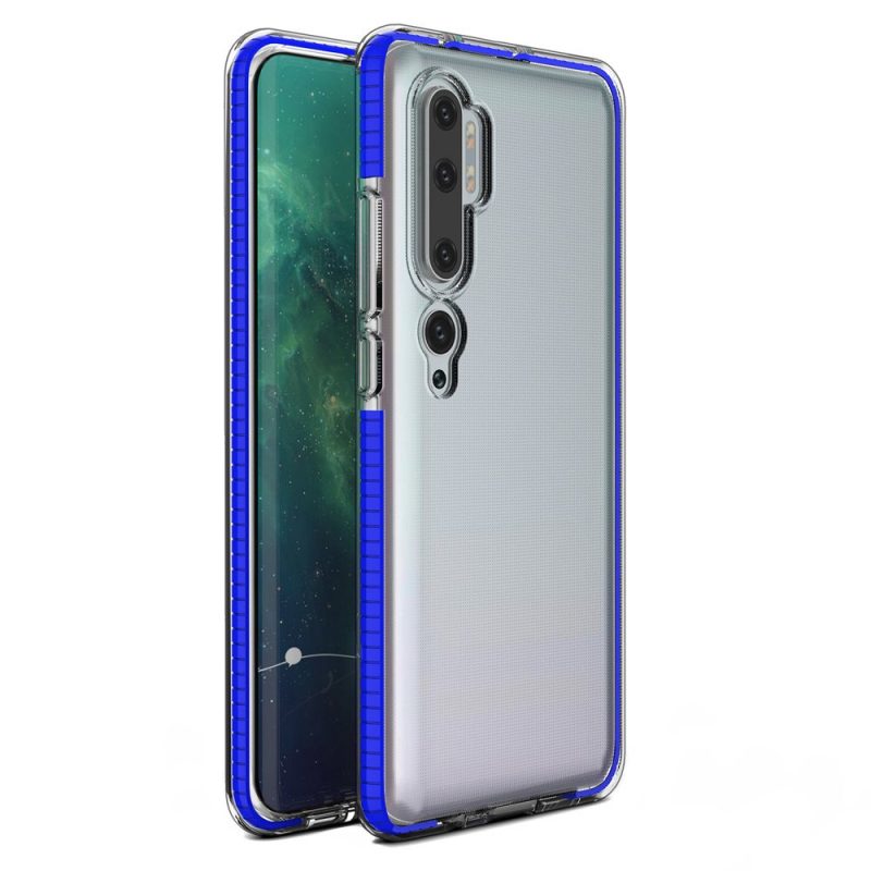 Lacné Kryty | Transparentný kryt Spring Case 1mm modrý rám – Xiaomi Mi Note 10 / Mi Note 10 Pro