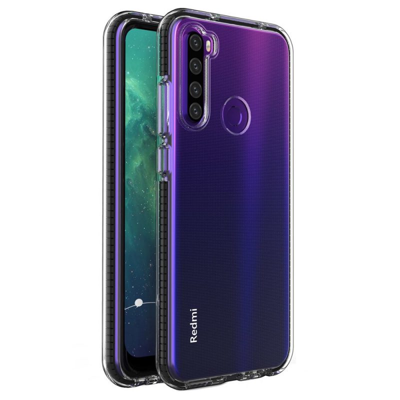 Lacné Kryty | Transparentný kryt Spring Case 1mm čierny rám – Xiaomi Redmi Note 8T