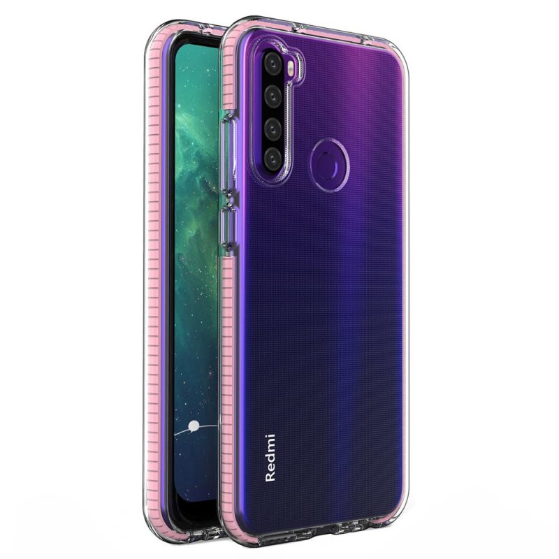 Lacné Kryty | Transparentný kryt Spring Case 1mm bledoružový rám – Xiaomi Redmi Note 8T