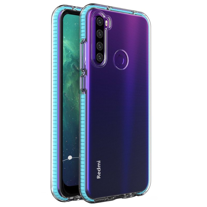 Lacné Kryty | Transparentný kryt Spring Case 1mm bledomodrý rám – Xiaomi Redmi Note 8T