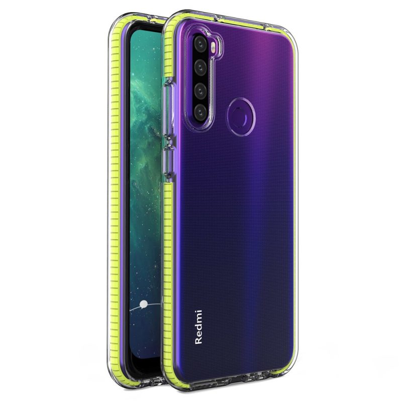 Lacné Kryty | Transparentný kryt Spring Case 1mm žltý rám – Xiaomi Redmi Note 8T