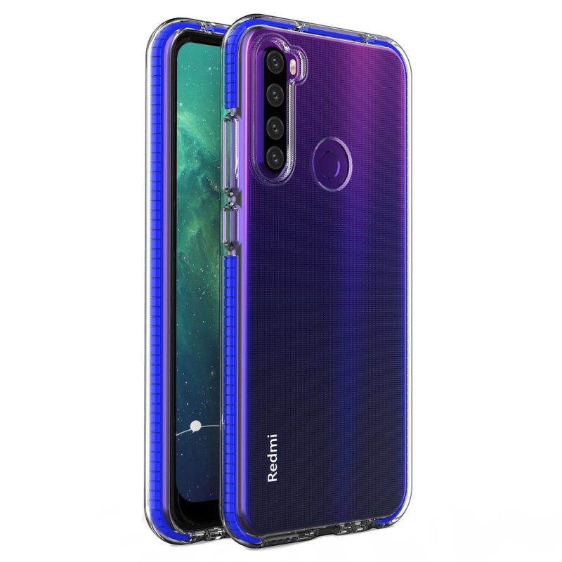 Lacné Kryty | Transparentný kryt Spring Case 1mm modrý rám – Xiaomi Redmi Note 8T