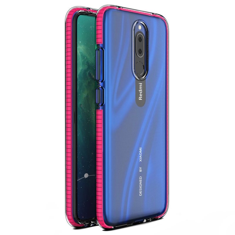 Lacné Kryty | Transparentný kryt Spring Case 1mm ružový rám – Xiaomi Redmi 8 / Redmi 8A