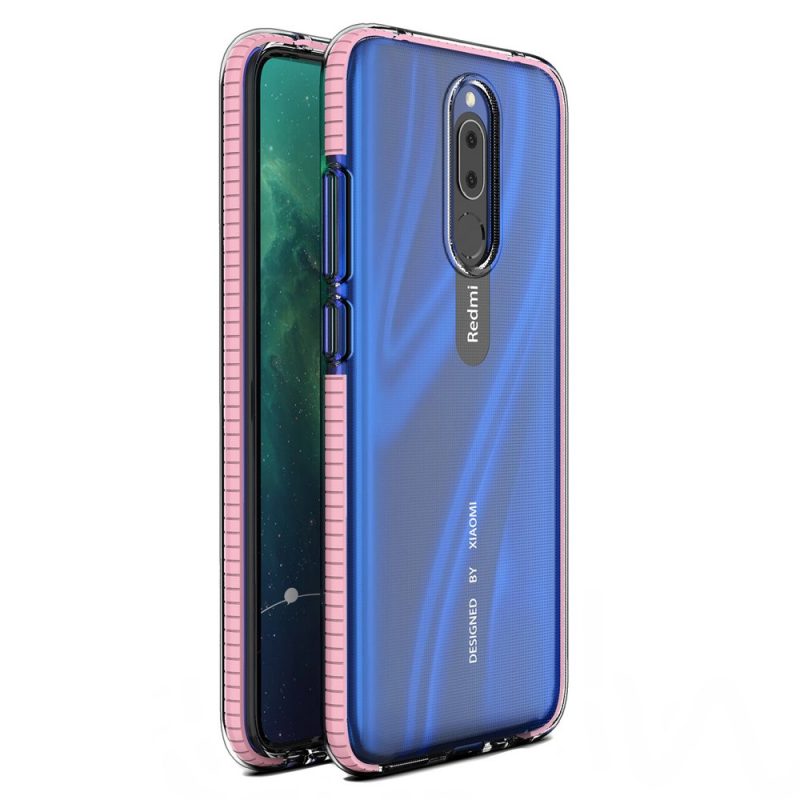 Lacné Kryty | Transparentný kryt Spring Case 1mm bledoružový rám – Xiaomi Redmi 8 / Redmi 8A