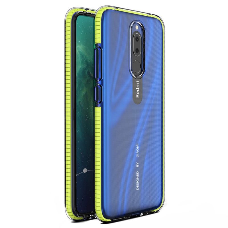 Lacné Kryty | Transparentný kryt Spring Case 1mm žltý rám – Xiaomi Redmi 8 / Redmi 8A