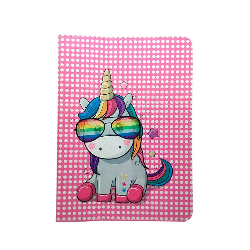 Lacné Kryty | Univerzálne knižkové puzdro Rainbow Unicorn pre tablet so 7 - 8 palcovým displejom