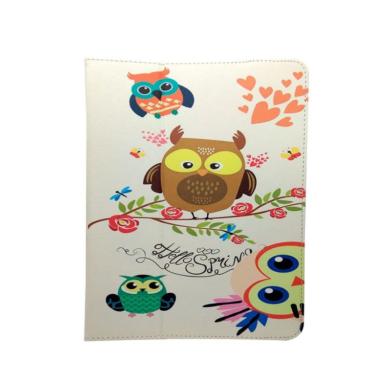 Lacné Kryty | Univerzálne knižkové puzdro Owls Family pre tablet so 9 - 10 palcovým displejom