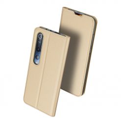 Lacné Kryty | Peňaženkové puzdro Dux Ducis Skin Pro zlaté – Xiaomi Mi 10 / Mi 10 Pro | Lacné Kryty