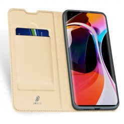 Lacné Kryty | Peňaženkové puzdro Dux Ducis Skin Pro zlaté – Xiaomi Mi 10 / Mi 10 Pro | Lacné Kryty