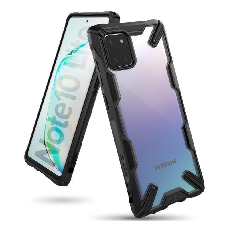 Lacné Kryty | Odolný kryt Ringke Fusion X transparentno-čierny – Samsung Galaxy Note 10 Lite