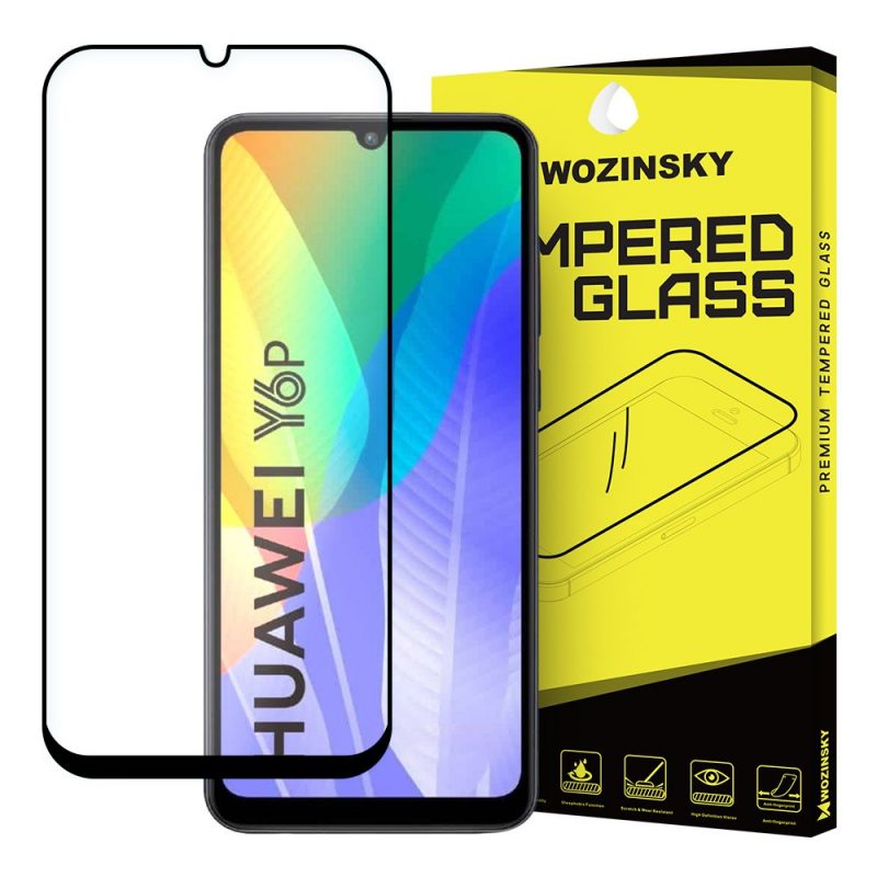 Tvrdené sklo celopovrchové 9H Wozinsky čierne – Huawei Y6p
