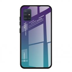 Sklenený kryt Gradient glass fialovo-zelený – Samsung Galaxy A41