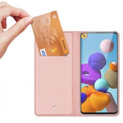 Peňaženkové puzdro Dux Ducis Skin Pro ružové – Samsung Galaxy A21s | Lacné Kryty Lacné Kryty | Peňaženkové puzdro Dux Ducis Skin Pro ružové – Samsung Galaxy A21s | Lacné Kryty