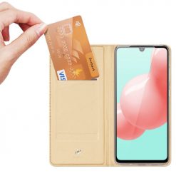 Lacné Kryty | Peňaženkové puzdro Dux Ducis Skin Pro zlaté – Samsung Galaxy A41 | Lacné Kryty