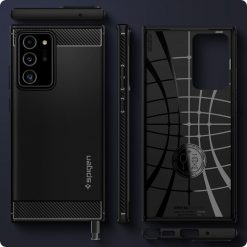 Lacné Kryty | Zadný kryt Spigen Rugged Armor čierny – Samsung Galaxy Note 20 Ultra | Lacné Kryty