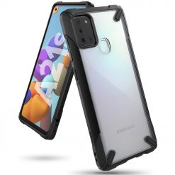 Odolný kryt Ringke Fusion X transparentno-čierny – Samsung Galaxy A21s