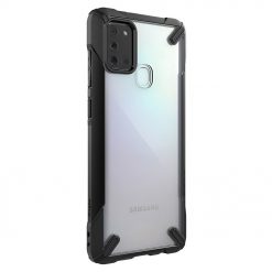Lacné Kryty | Odolný kryt Ringke Fusion X transparentno-čierny – Samsung Galaxy A21s | Lacné Kryty