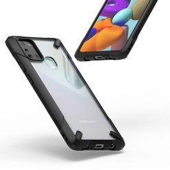 Lacné Kryty | Odolný kryt Ringke Fusion X transparentno-čierny – Samsung Galaxy A21s | Lacné Kryty