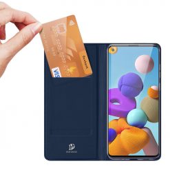 Lacné Kryty | Peňaženkové puzdro Dux Ducis Skin Pro modré – Samsung Galaxy A21s | Lacné Kryty